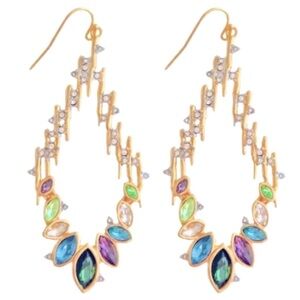 ALEXIS BITTAR • Navette Crystal Spiked Wire Earrings